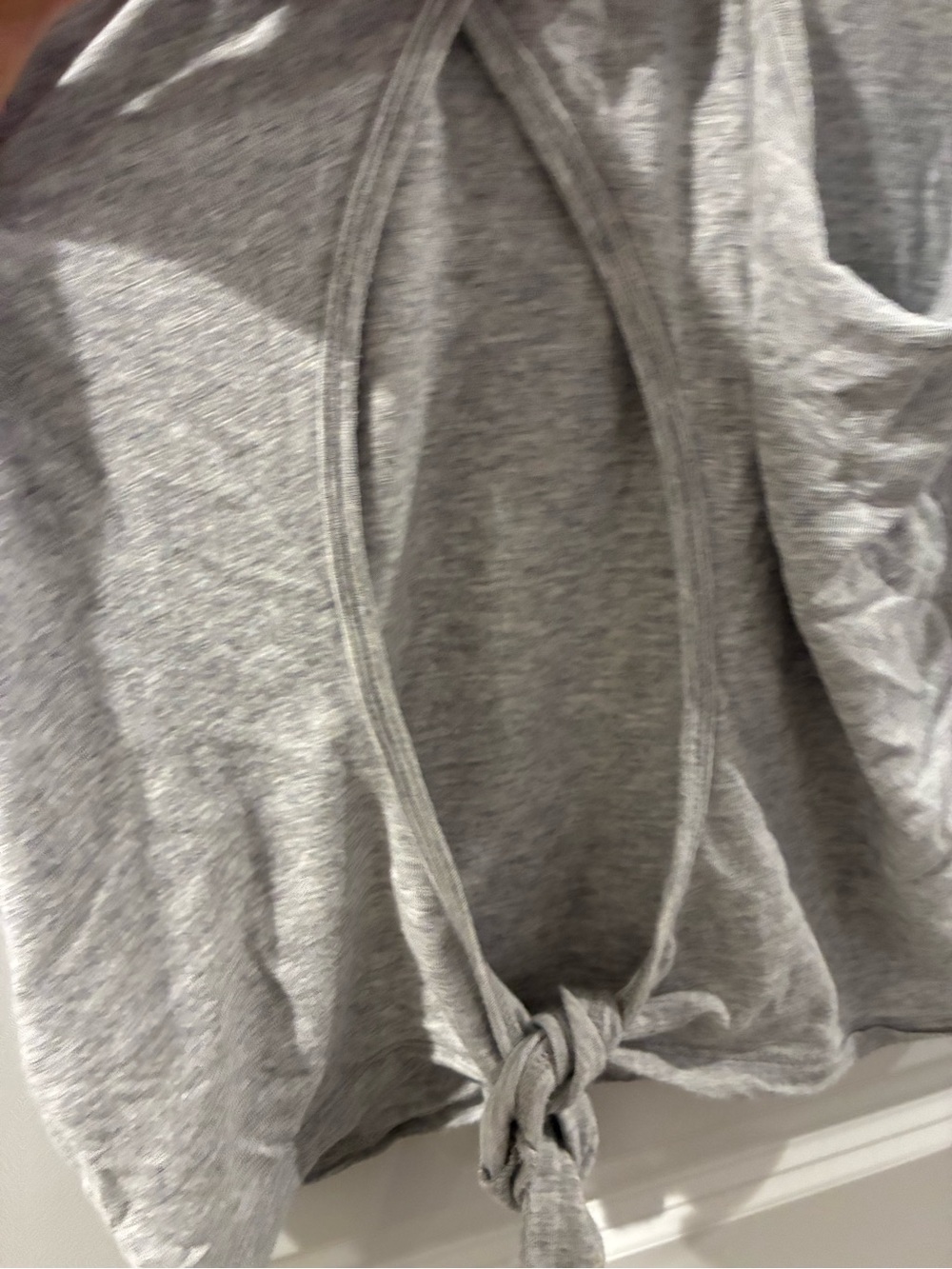 Aerie Women’s Gray Tank Top with criss cross tie back - Picture 2 of 5